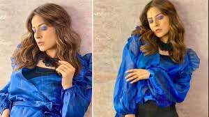 Shehnaaz Gill Shares Glamorous Pictures in A blue Dress, Fans Compliment Her By Saying "Butterfly"