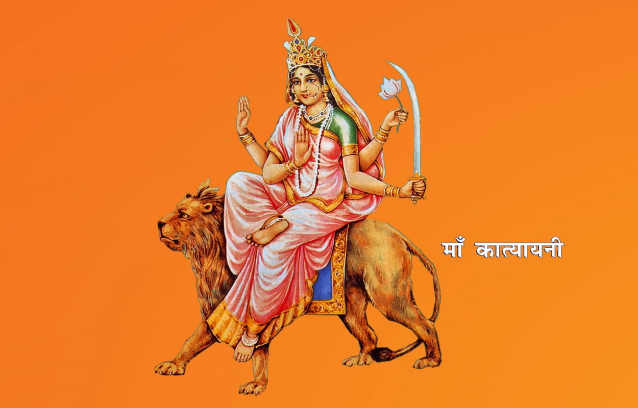 Celebrate 6th Day of Navratri Katyayani Mata Rani Mantra Colors Images