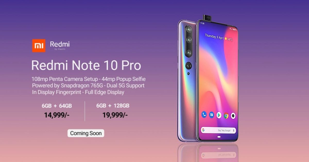 Redmi Note 10 Pro 5G Launched With 5,050mAh battery Price
