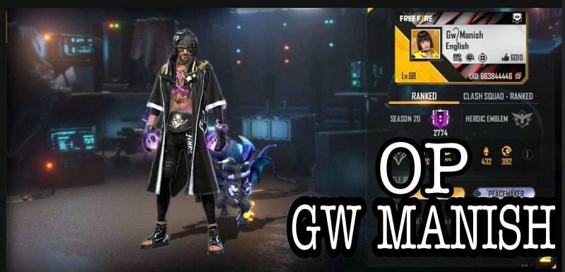 GW Manish Free Fire Id KD Ratio Stats Rank Youtube Channel Gameplay